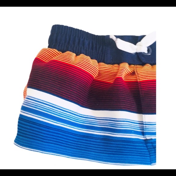 QUICKSILVER Stripe Shorts With Drawstring Waistband Orange/Blue Boys Age 18M - Picture 3 of 8